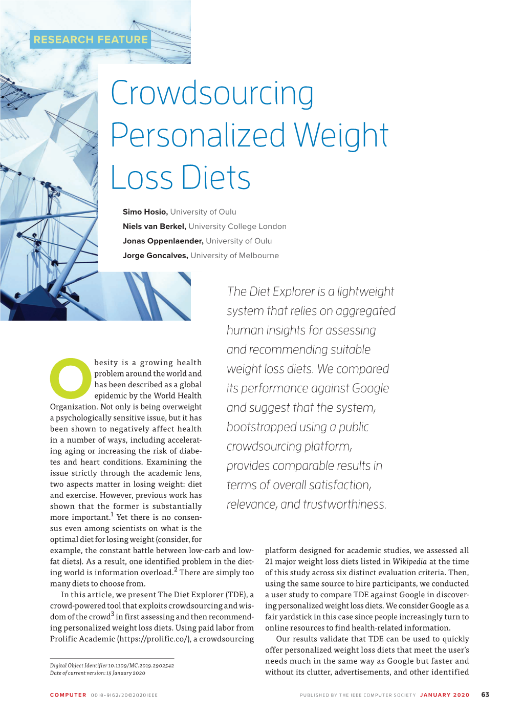 Crowdsourcing Personalized Weight Loss Diets