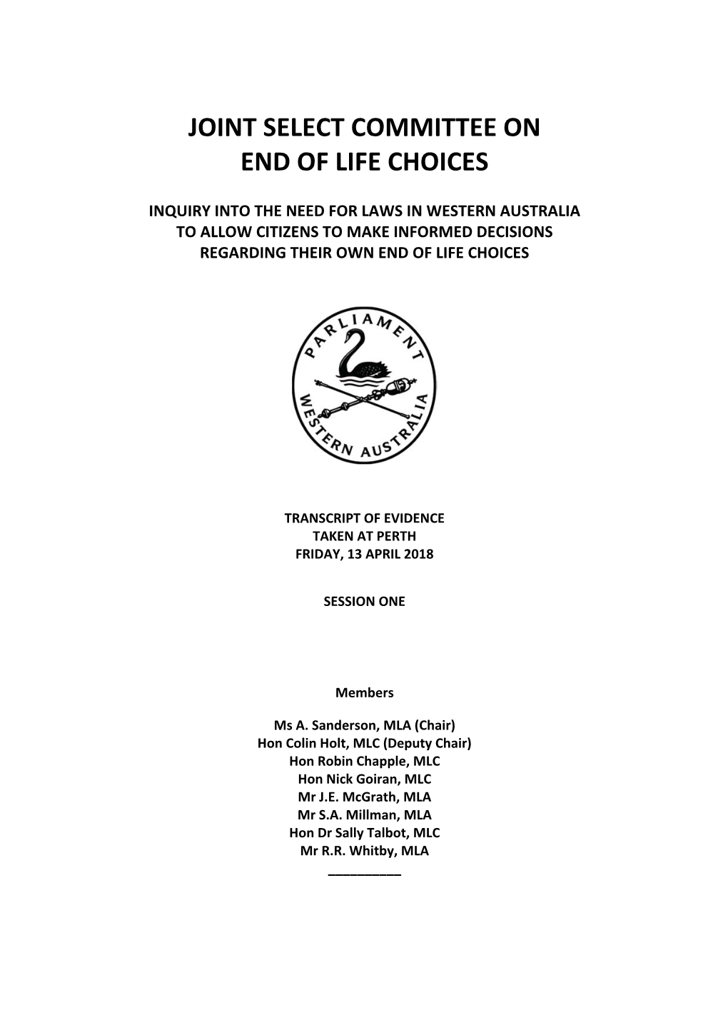 Joint Select Committee on End of Life Choices