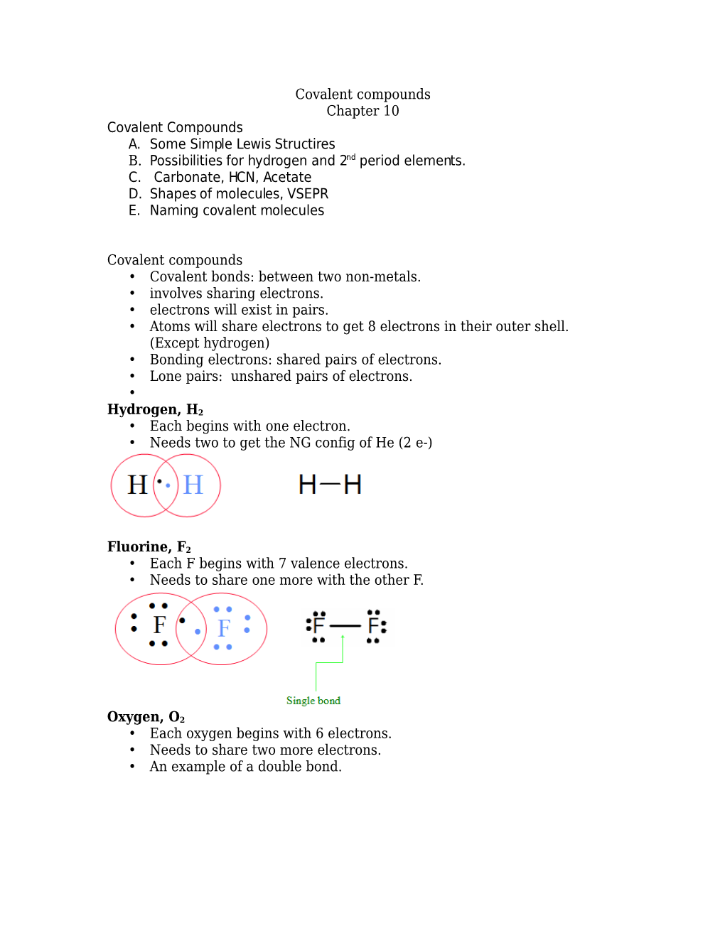 Covalent Compounds Chapter 10 Covalent Compounds A