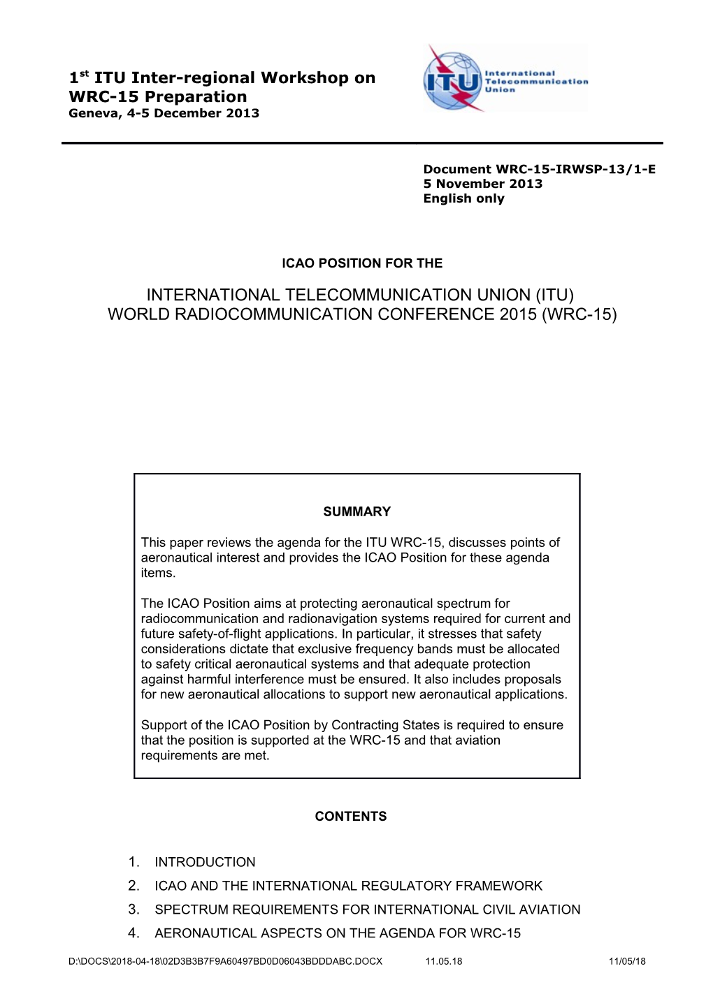 2. Icao and the International Regulatory Framework