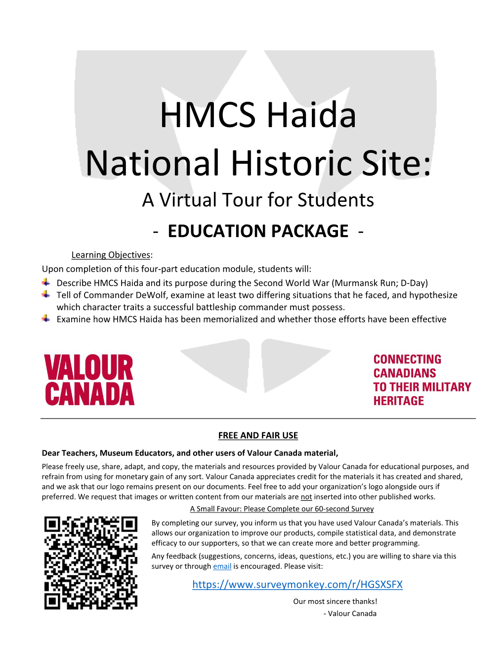 HMCS Haida Teachers Guide