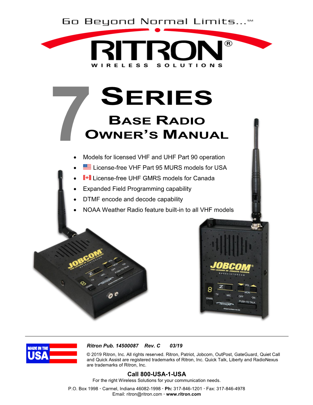 Series Base Radio Owner's Manual