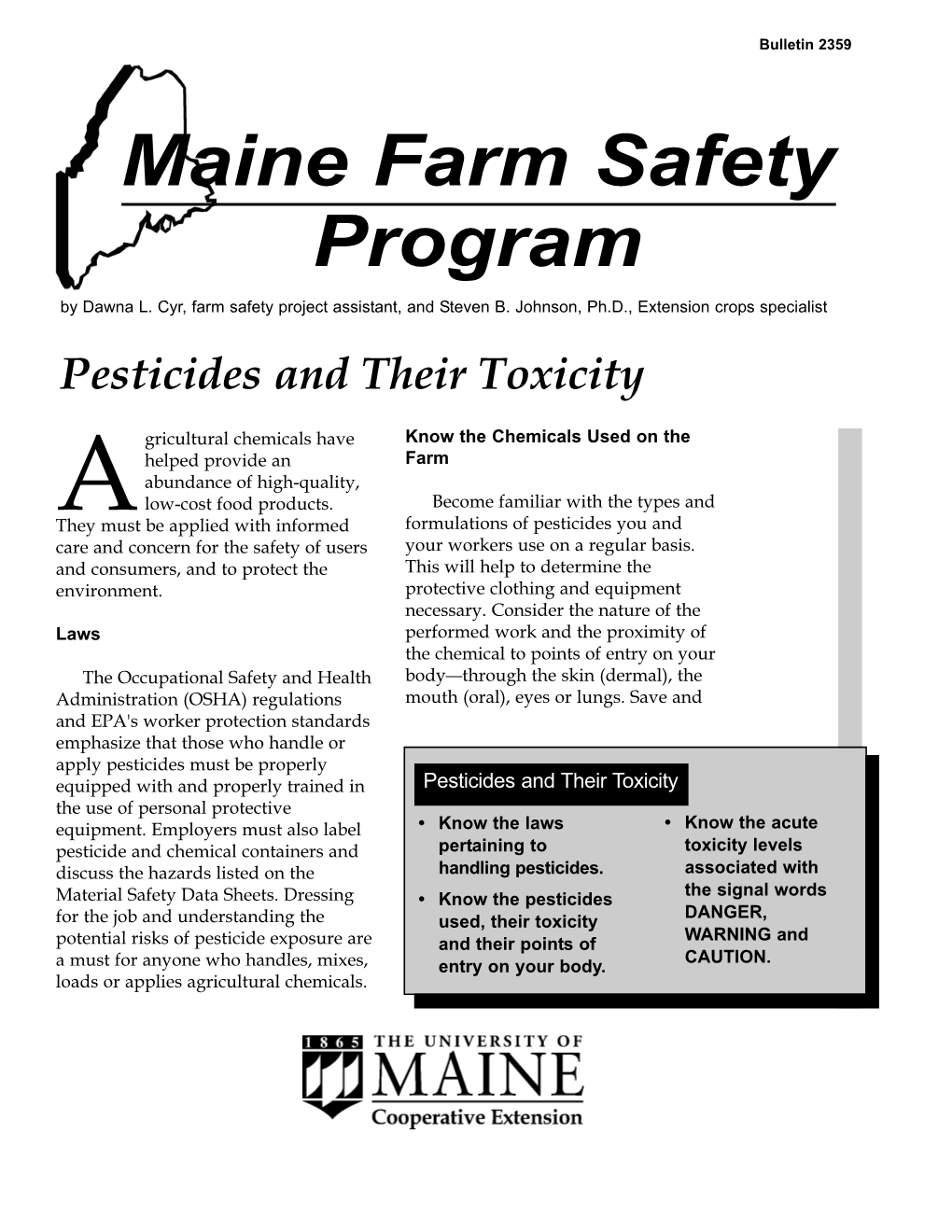 NASD: Pesticides and Their Toxicity