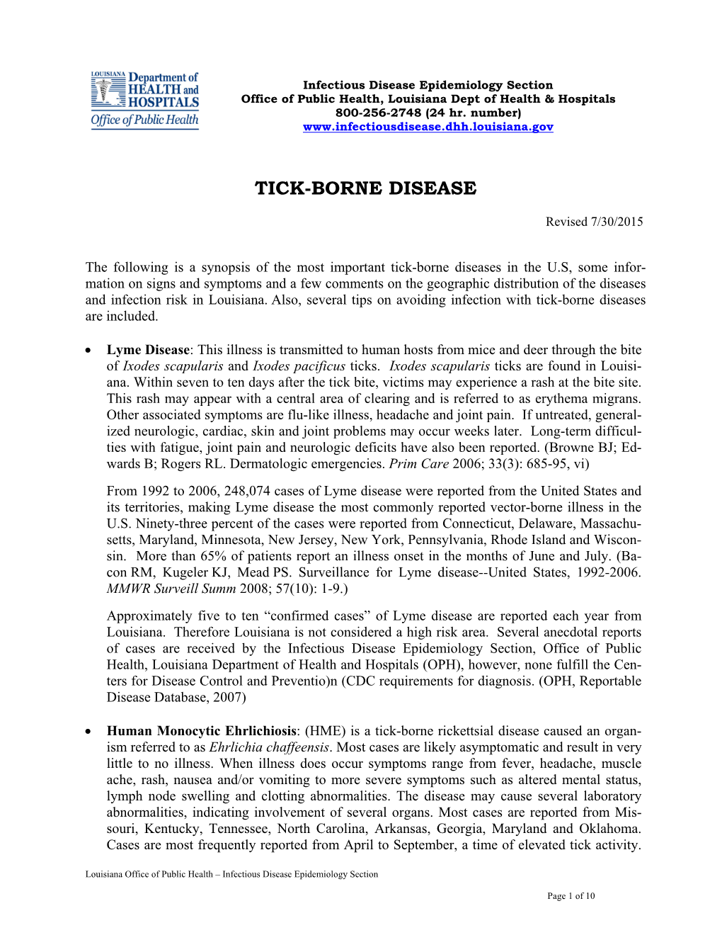 Tick-Borne Disease