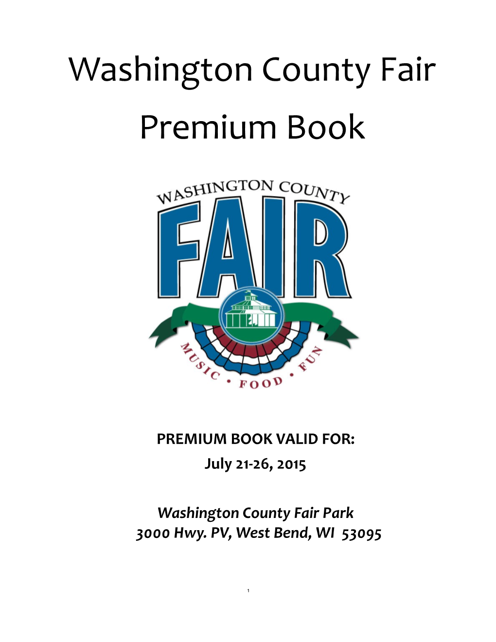 Washington County Fair Premium Book