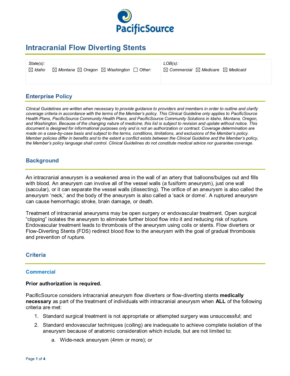 Intracranial Flow Diverting Stents