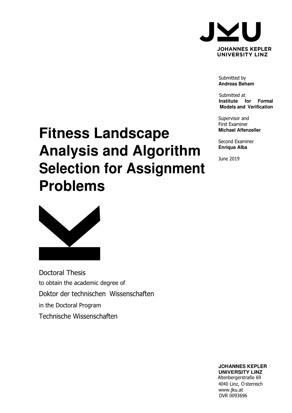 Fitness Landscape Analysis and Algorithm Selection for Assignment