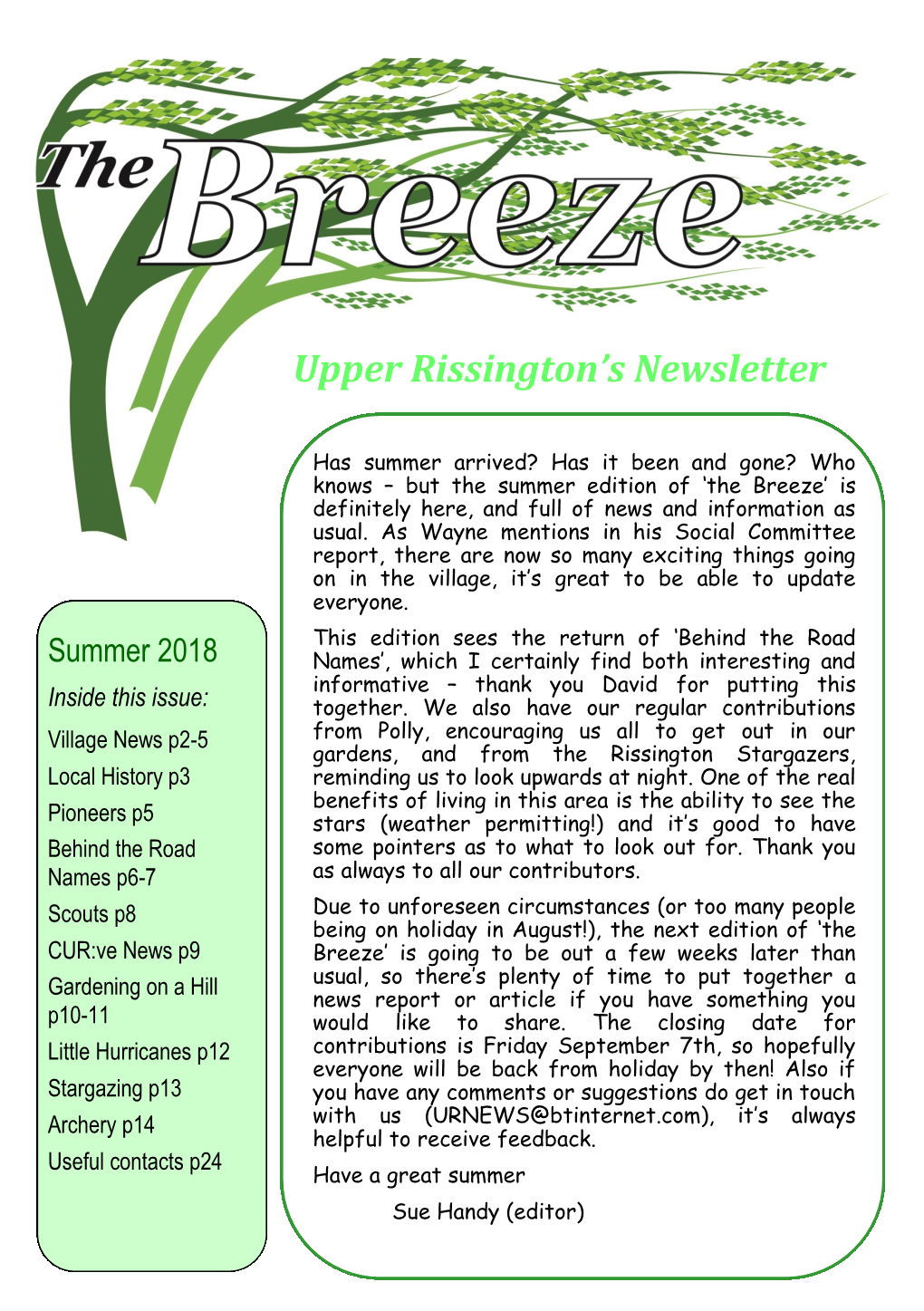 Upper Rissington's Newsletter