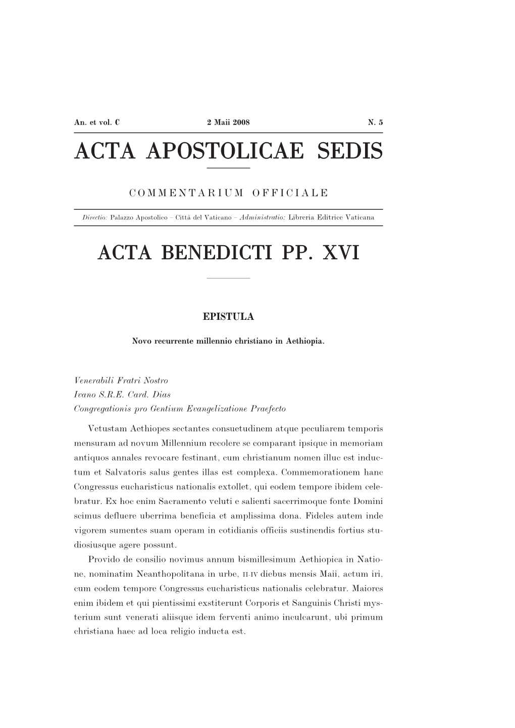 Acta Apostolicae Sedis