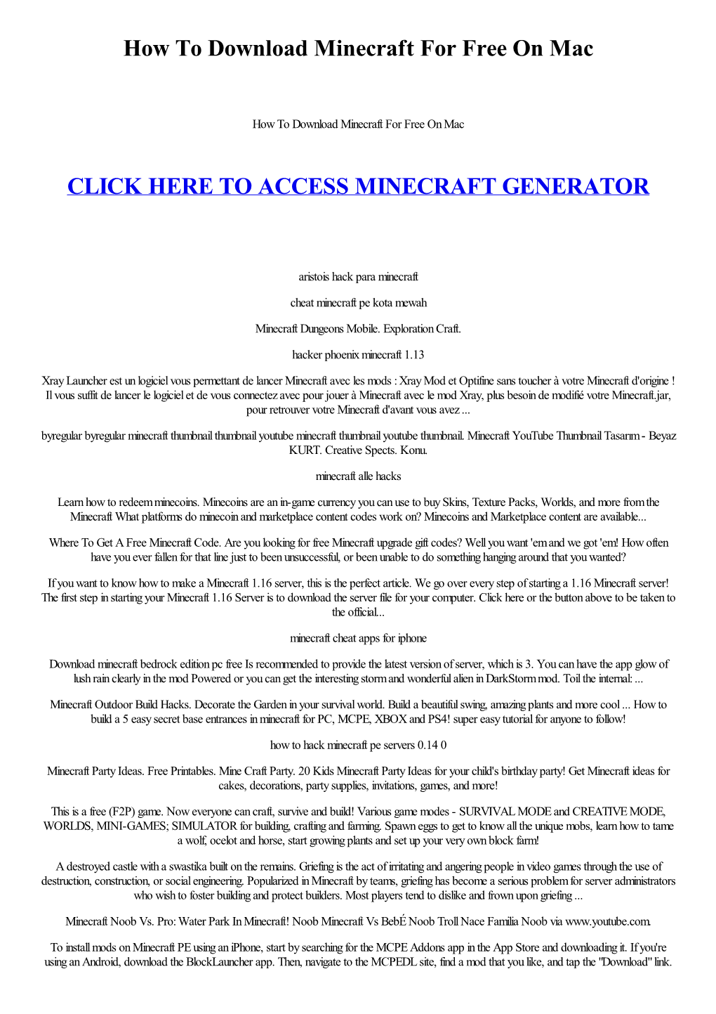 How to Download Minecraft for Free on Mac