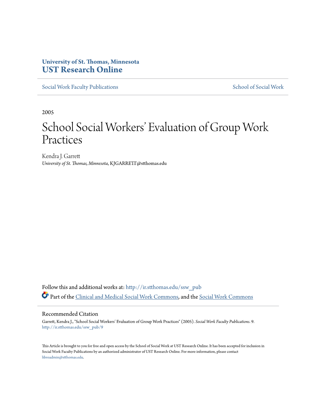 School Social Workers' Evaluation of Group Work Practices