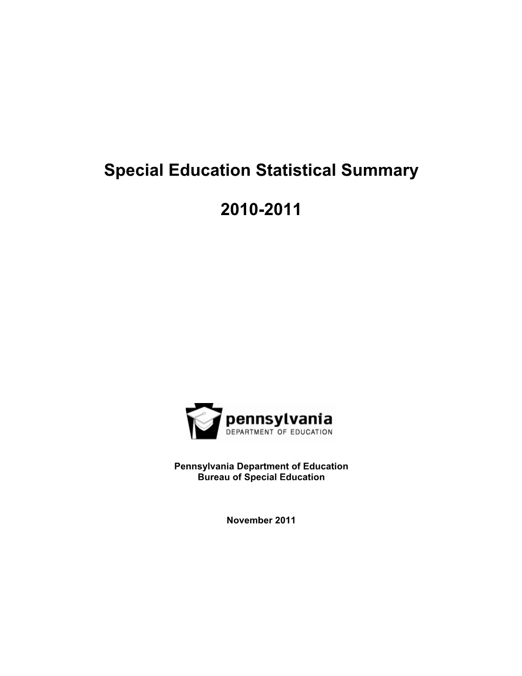 Special Education Statistical Summary 2010-2011