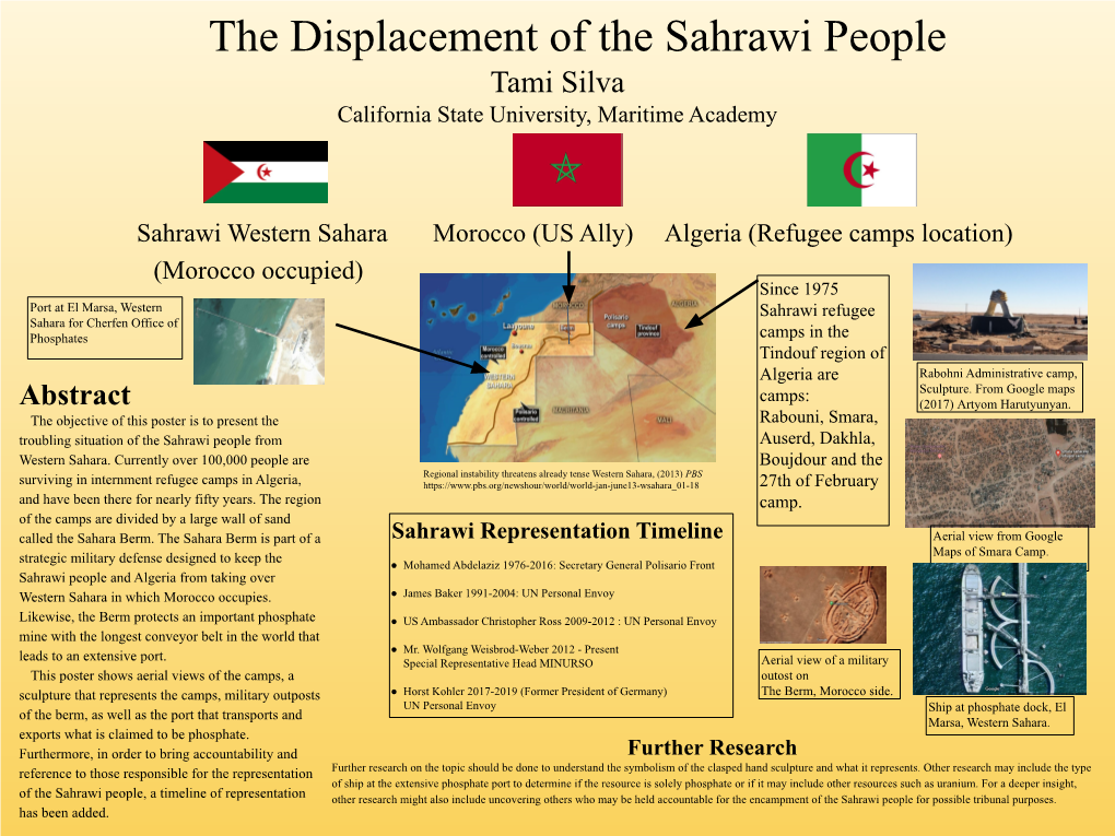 Since 1975 Sahrawi Refugee Camps in the Tindouf Region of Algeria Are