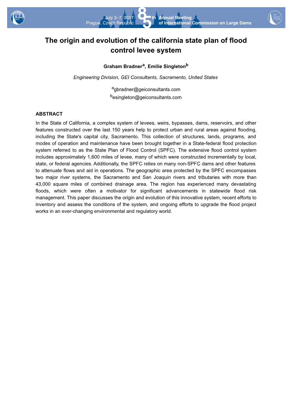 The Origin and Evolution of the California State Plan of Flood Control Levee System