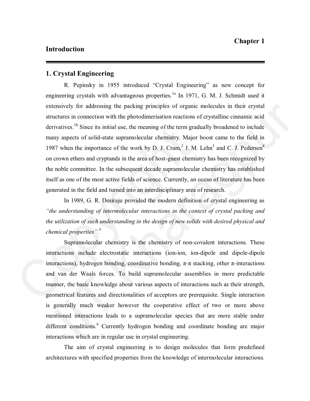 Chapter 1 Introduction 1. Crystal Engineering