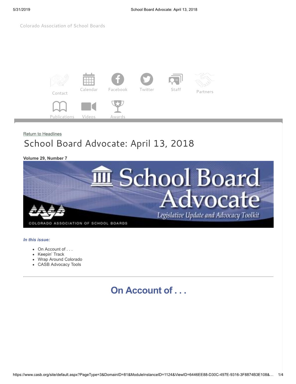 School Board Advocate: April 13, 2018