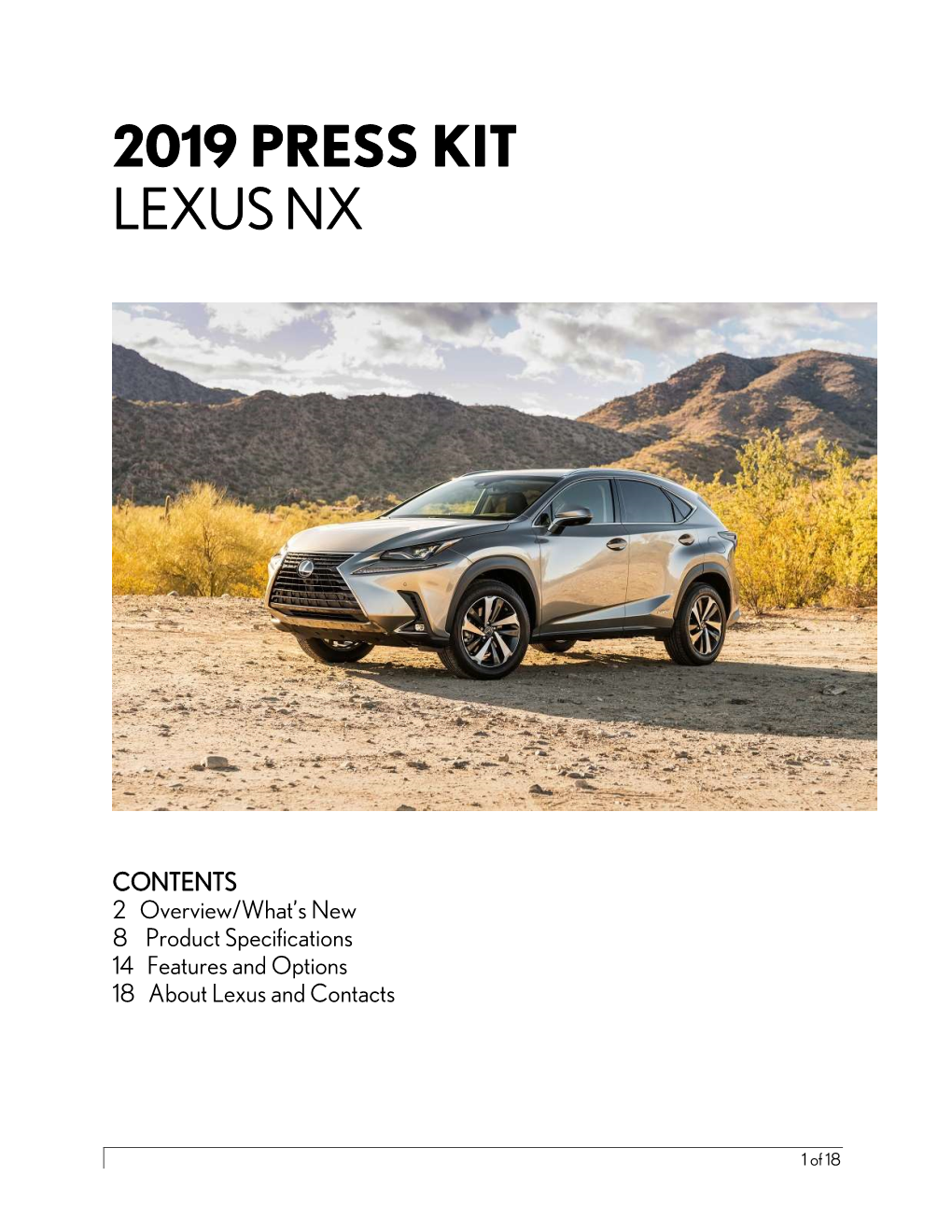 2019 Press Kit Lexus Nx