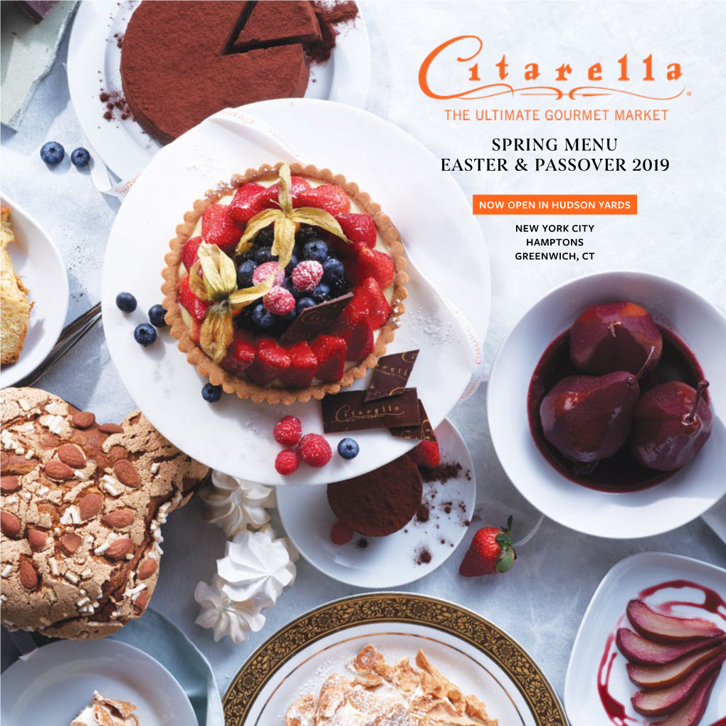 Spring Menu Easter & Passover 2019