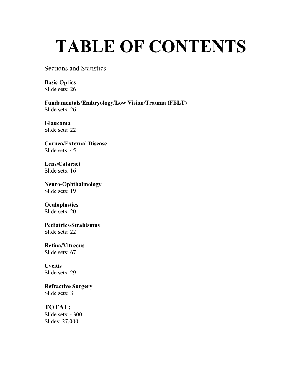 Table of Contents