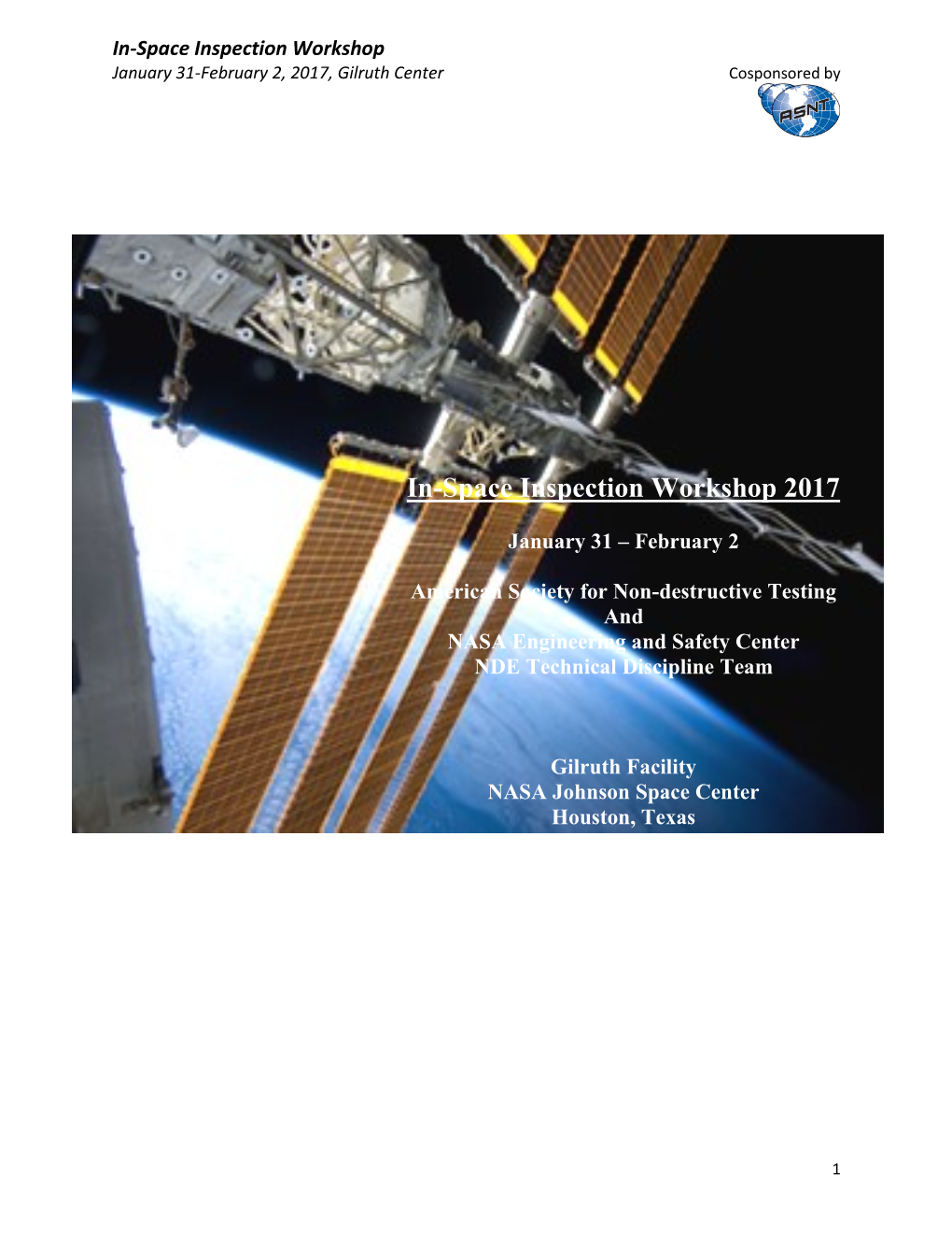 In-Space Inspection Workshop 2017
