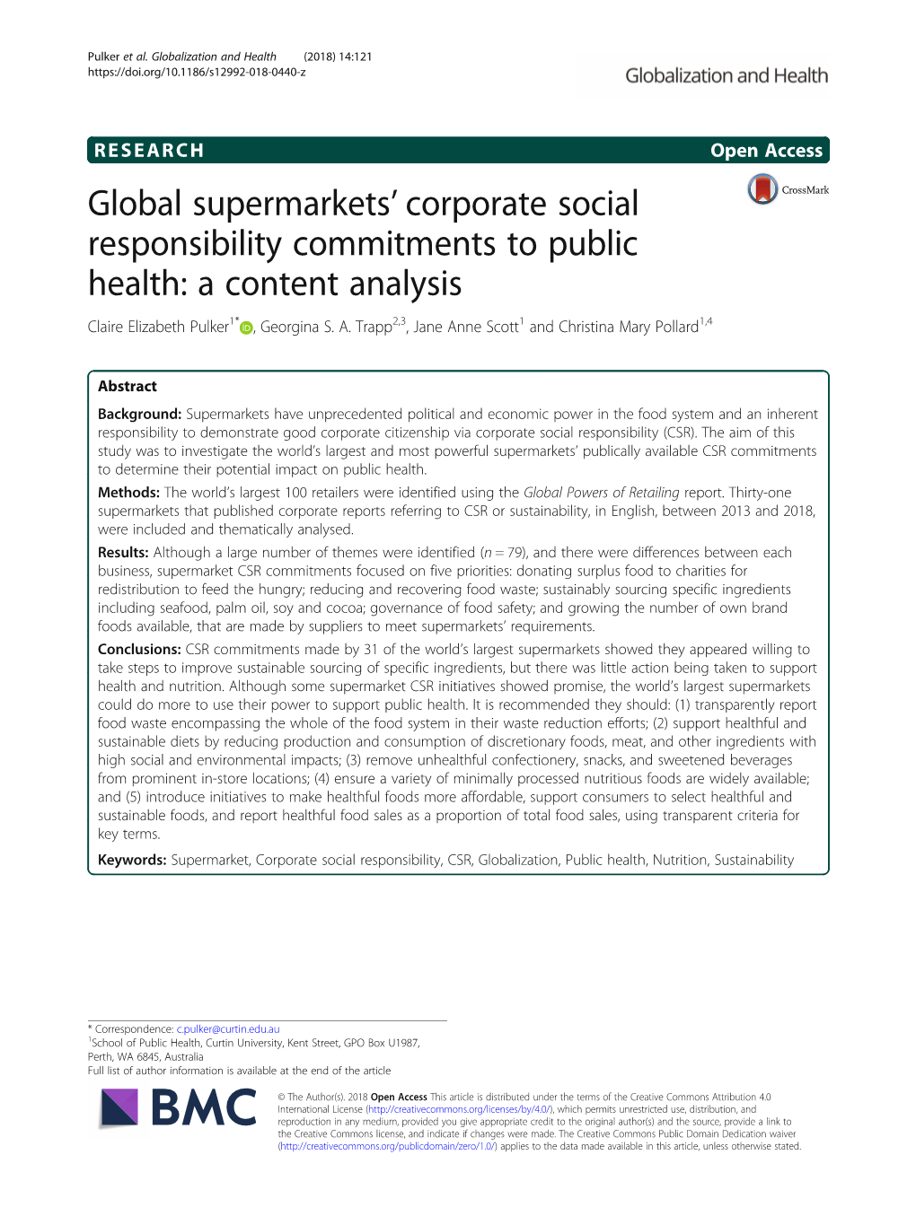 Global Supermarkets' Corporate Social Responsibility Commitments To