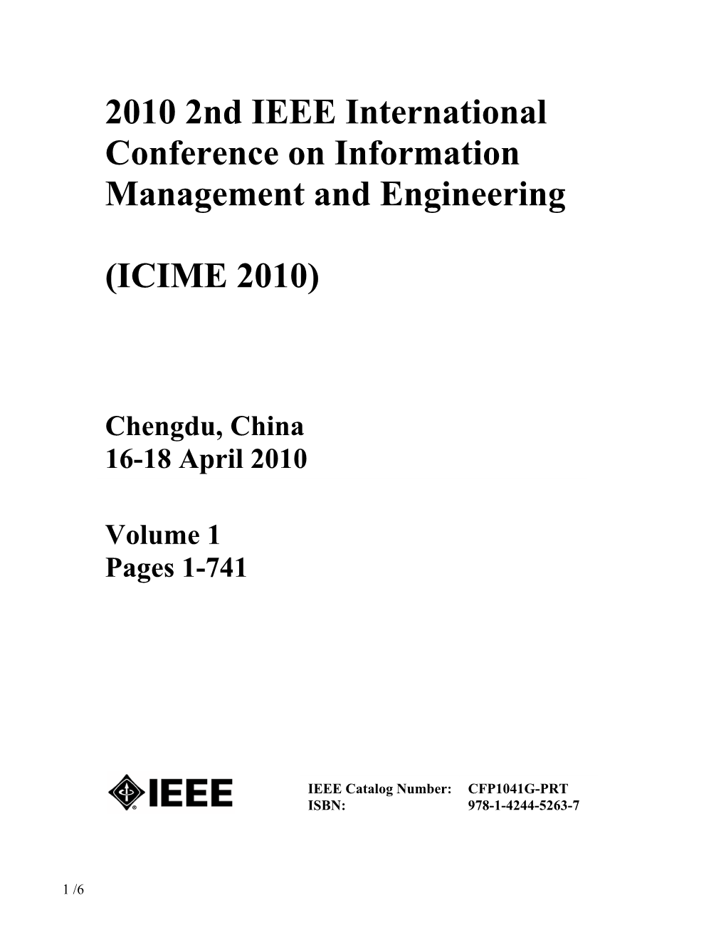 2010 2Nd IEEE International Conference on Information Management and Engineering