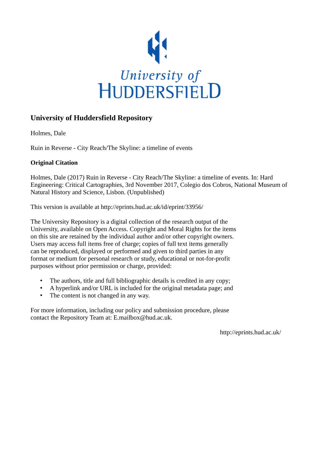 University of Huddersfield Repository