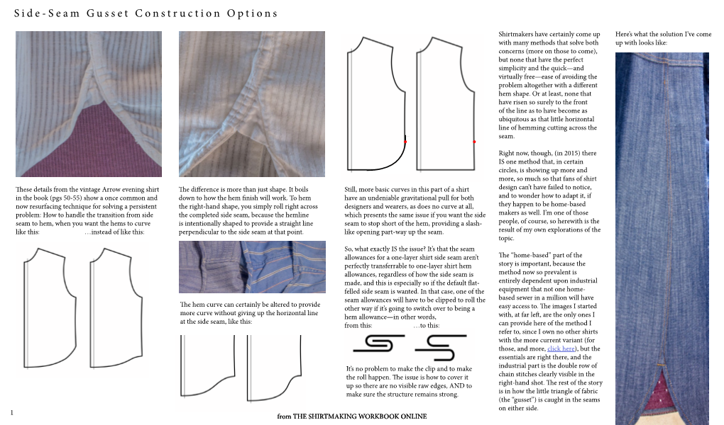 Side-Seam Gusset Construction Options
