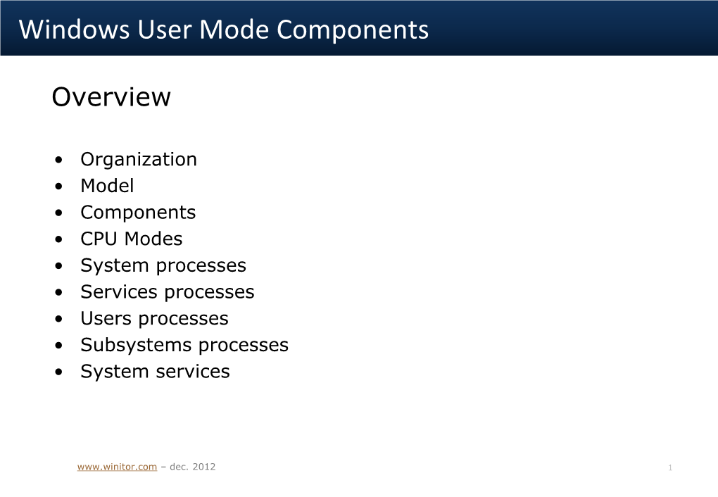 Windows System Architecture