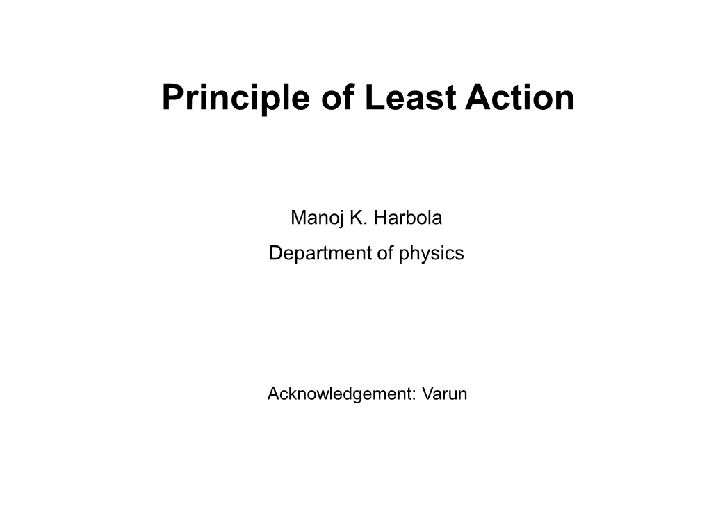 Principle of Least Action