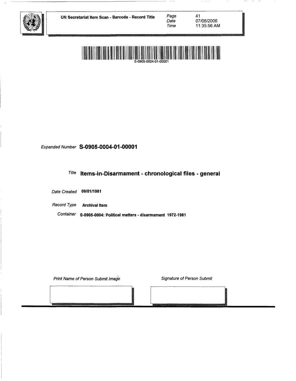 Tems-In-Disarmament - Chronological Files - General