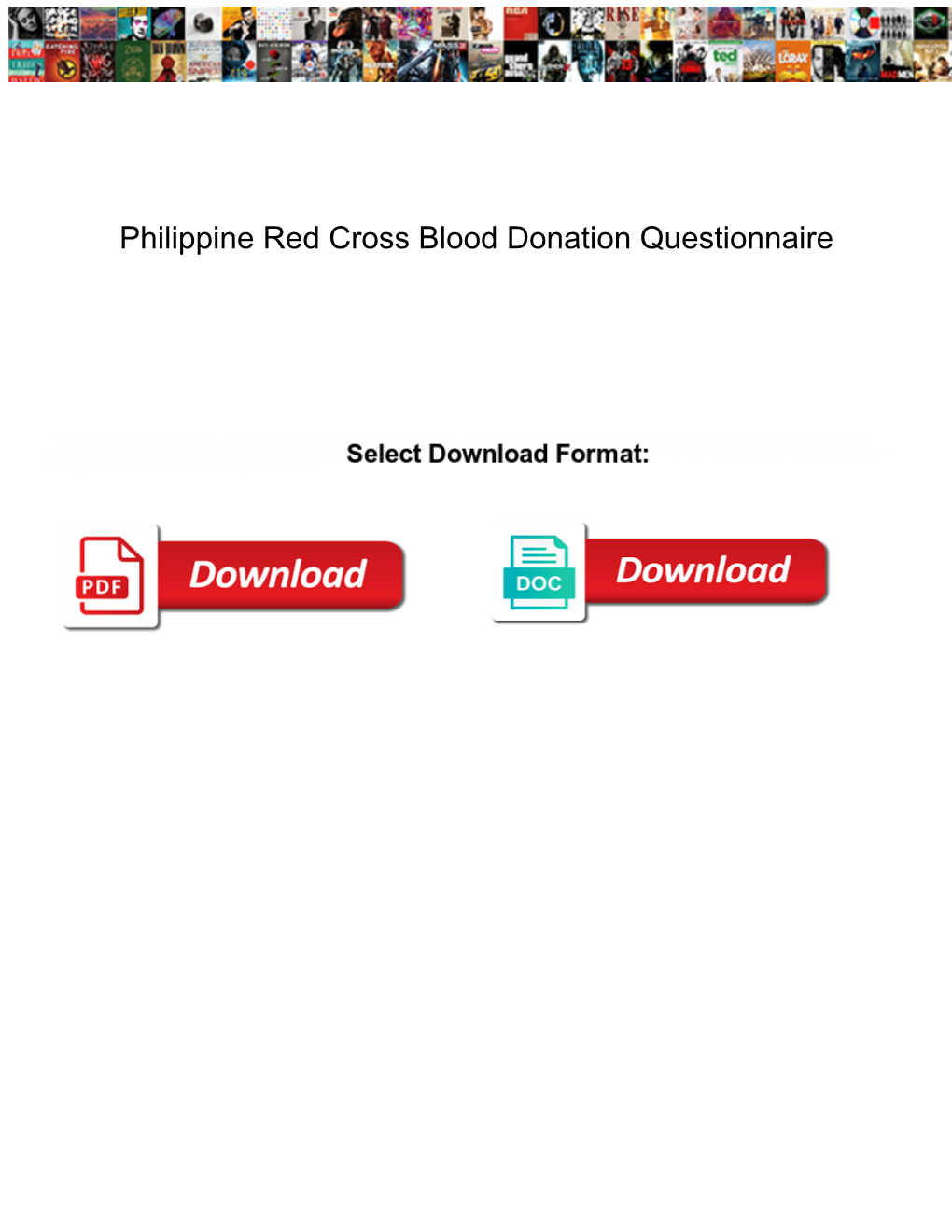 Philippine Red Cross Blood Donation Questionnaire