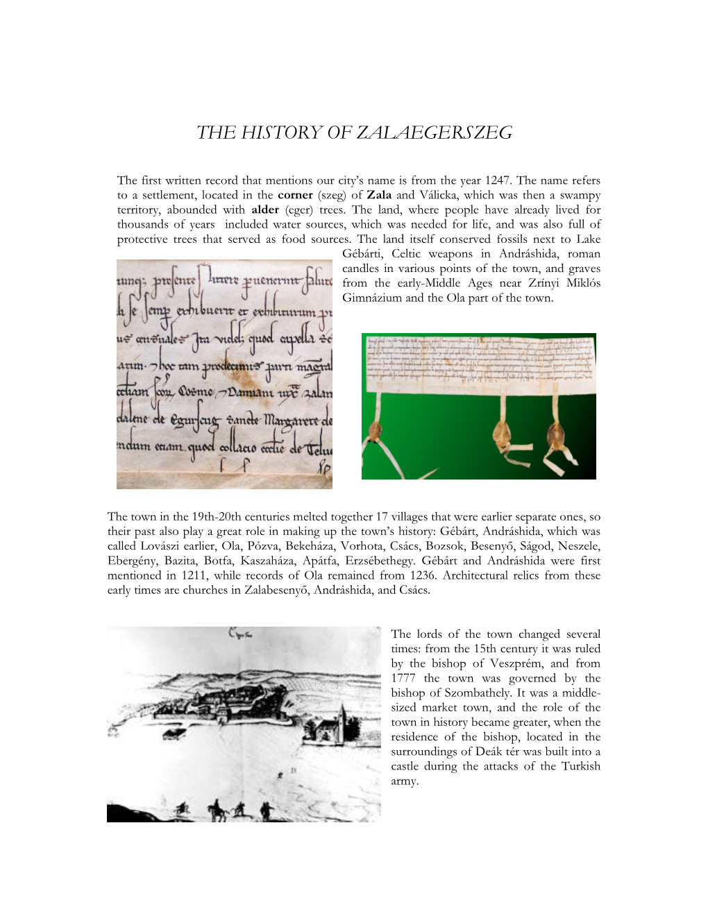 The History of Zalaegerszeg