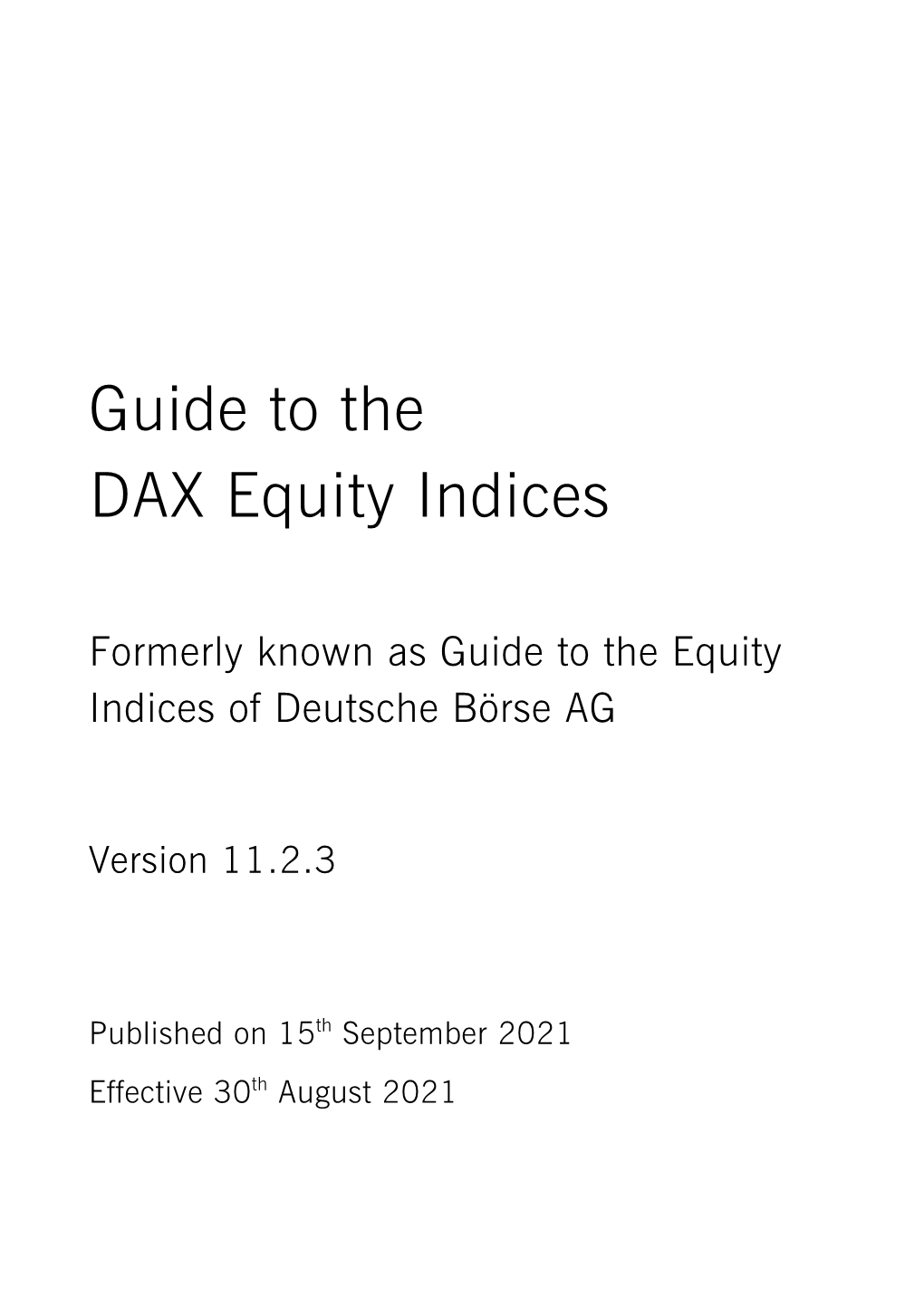 Guide to the DAX Equity Indices