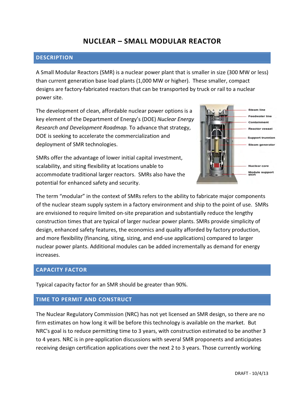 Nuclear – Small Modular Reactor