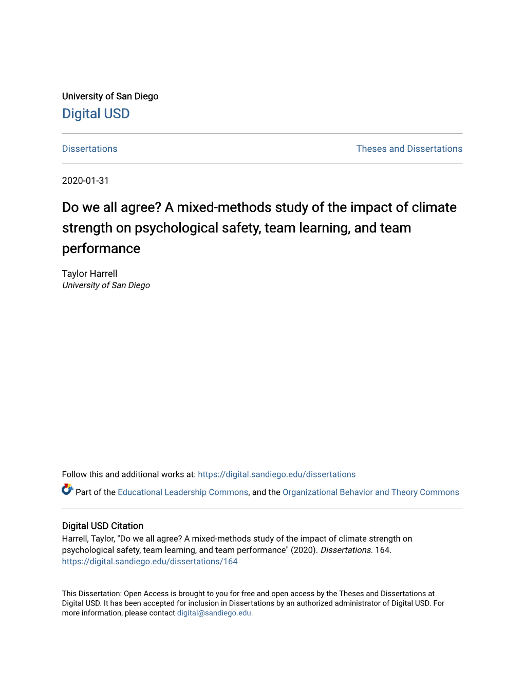 A Mixed-Methods Study of the Impact of Climate Strength on Psychological Safety, Team Learning, and Team Performance