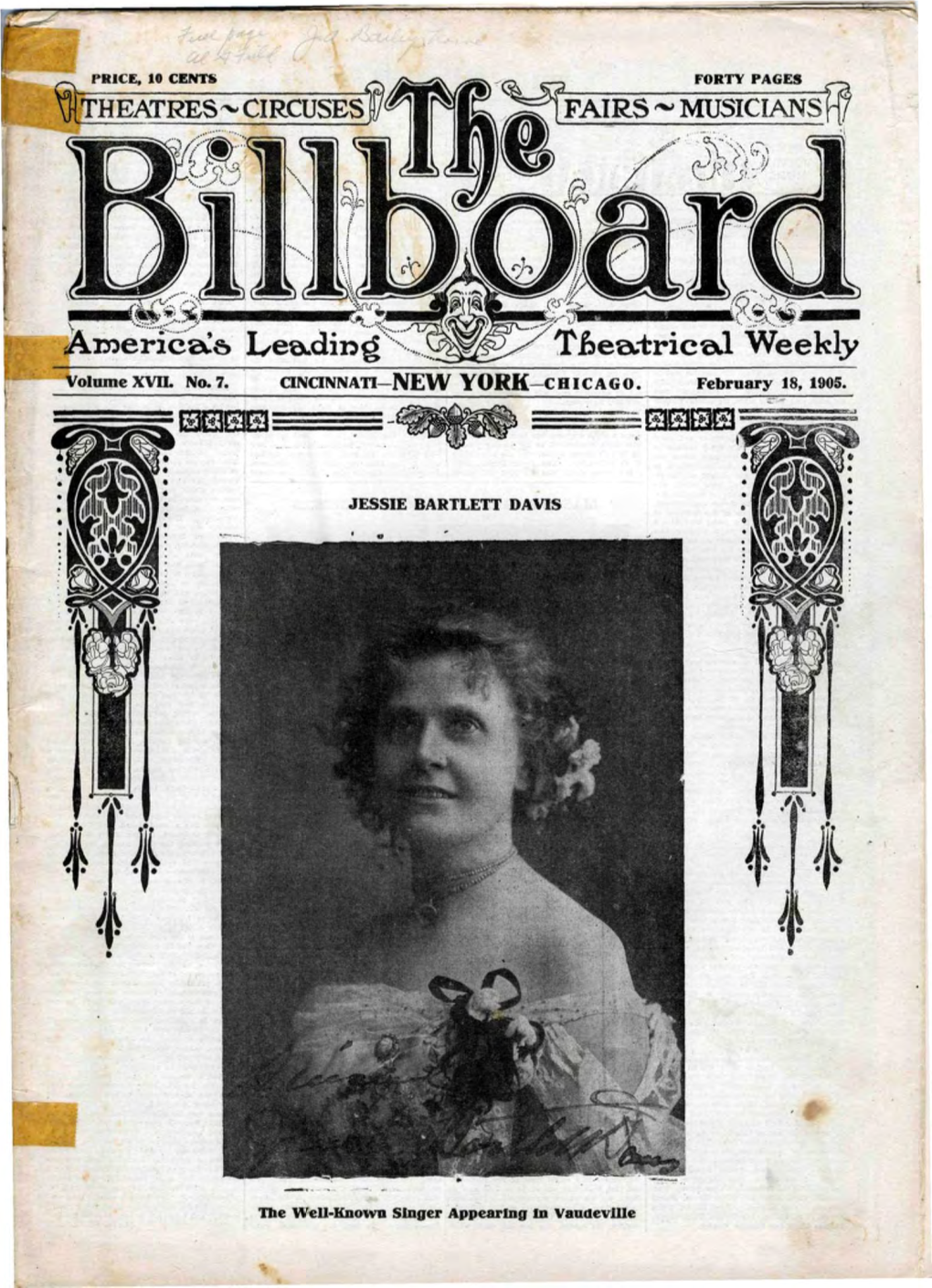 Billboard, Vol. XVII, No. 7, February 18, 1905