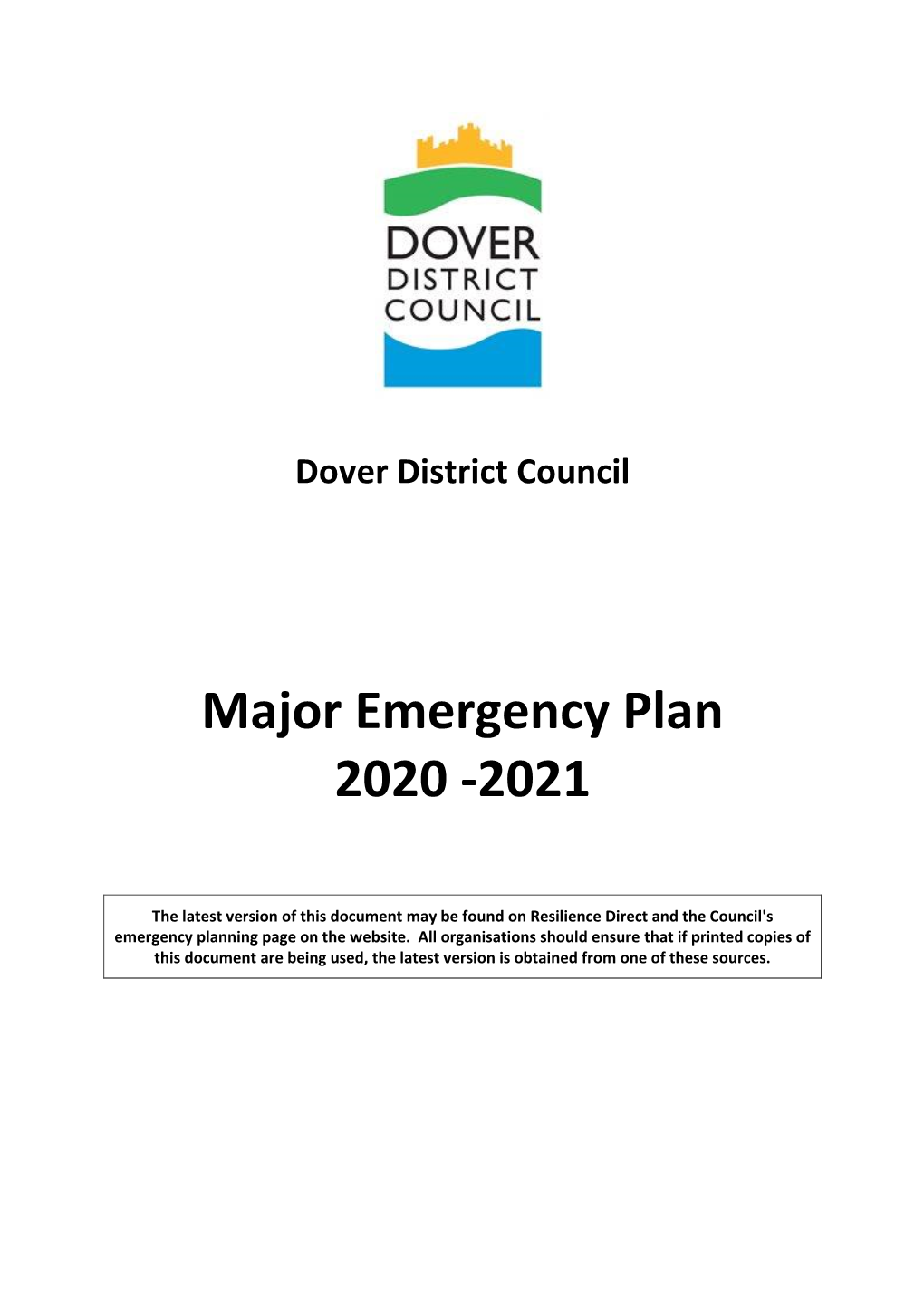 Major Emergency Plan 2020 -2021