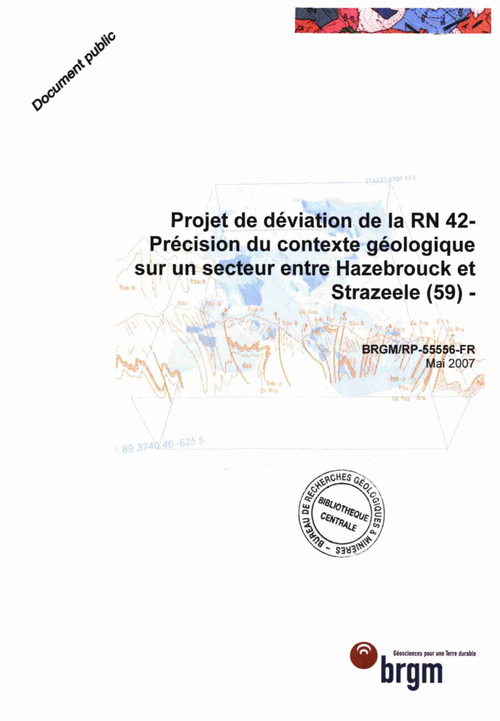 Projet De Déviation De La RN 42- R Précision Du Contexte Géologique Sur Un Secteur Entre Hazebrouck Et Strazeele (59)
