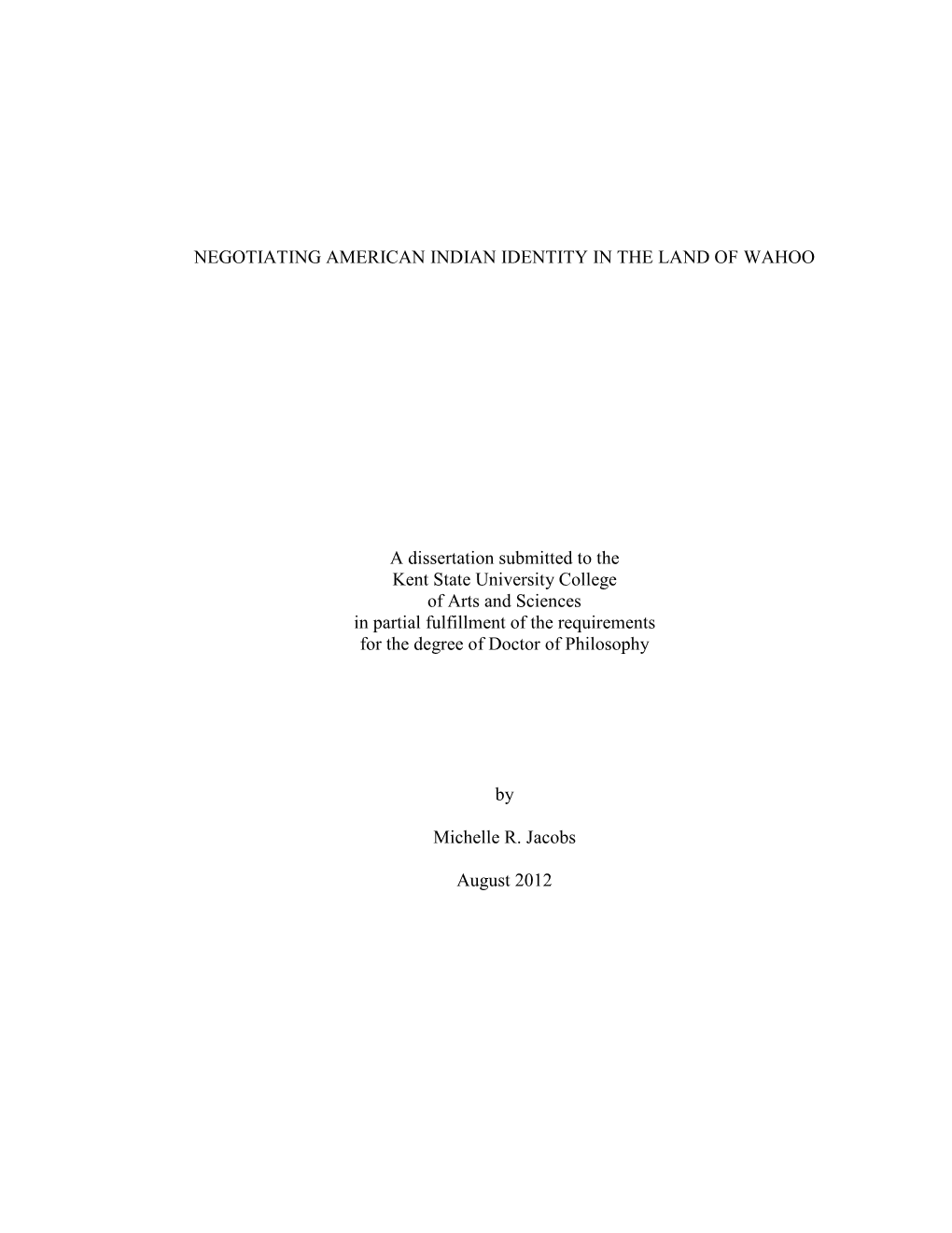 Negotiating American Indian Identity in the Land of Wahoo