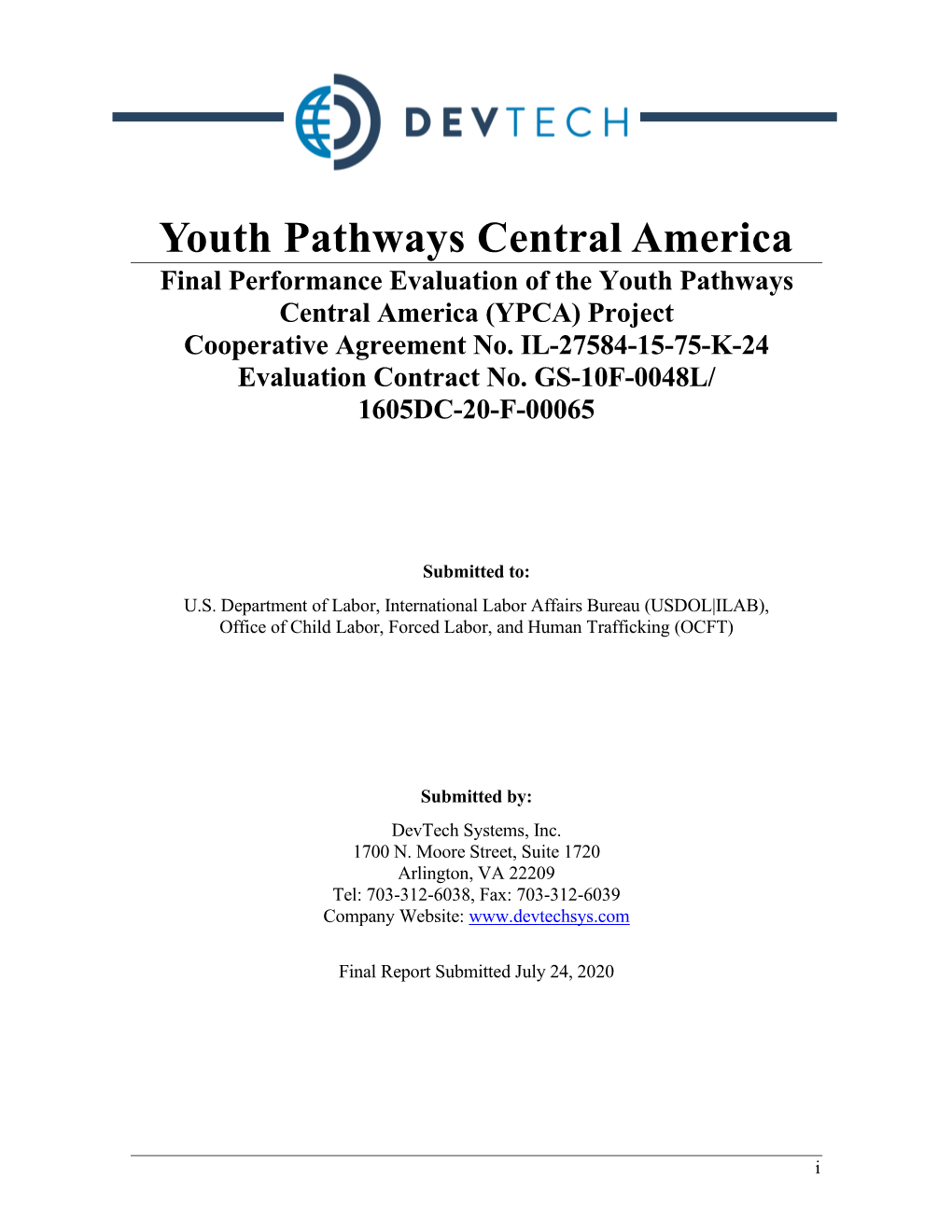 Final Evaluation of the YPCA Project with Support from a Local Technical Expert (See Details of the Team Members in Annex D)