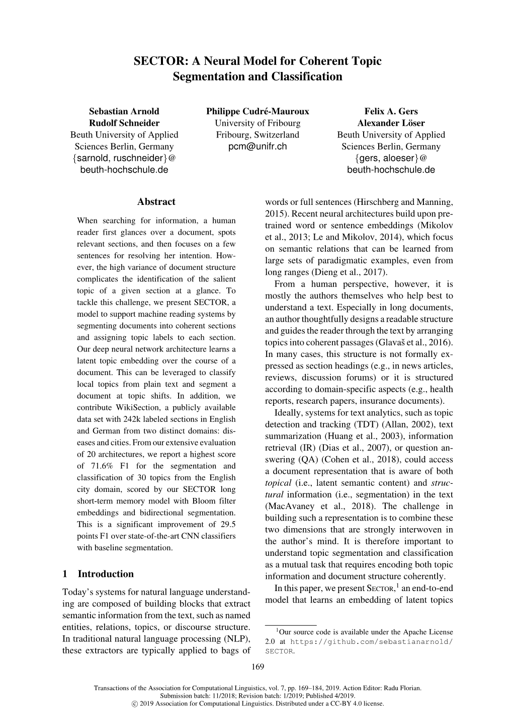 A Neural Model for Coherent Topic Segmentation and Classification