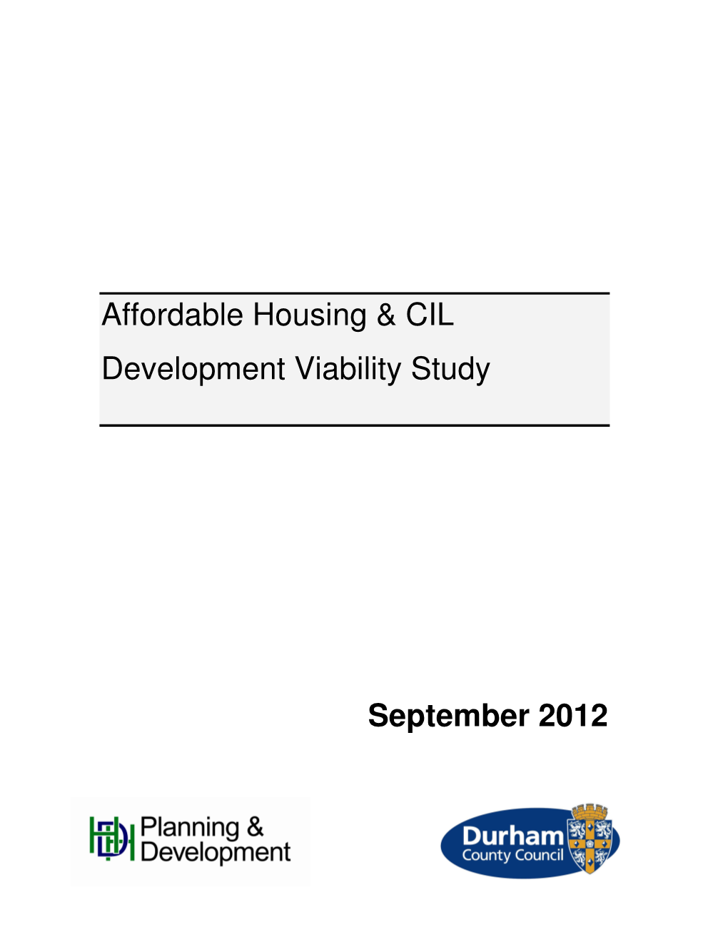 Affordable Housing & CIL Development Viability Study