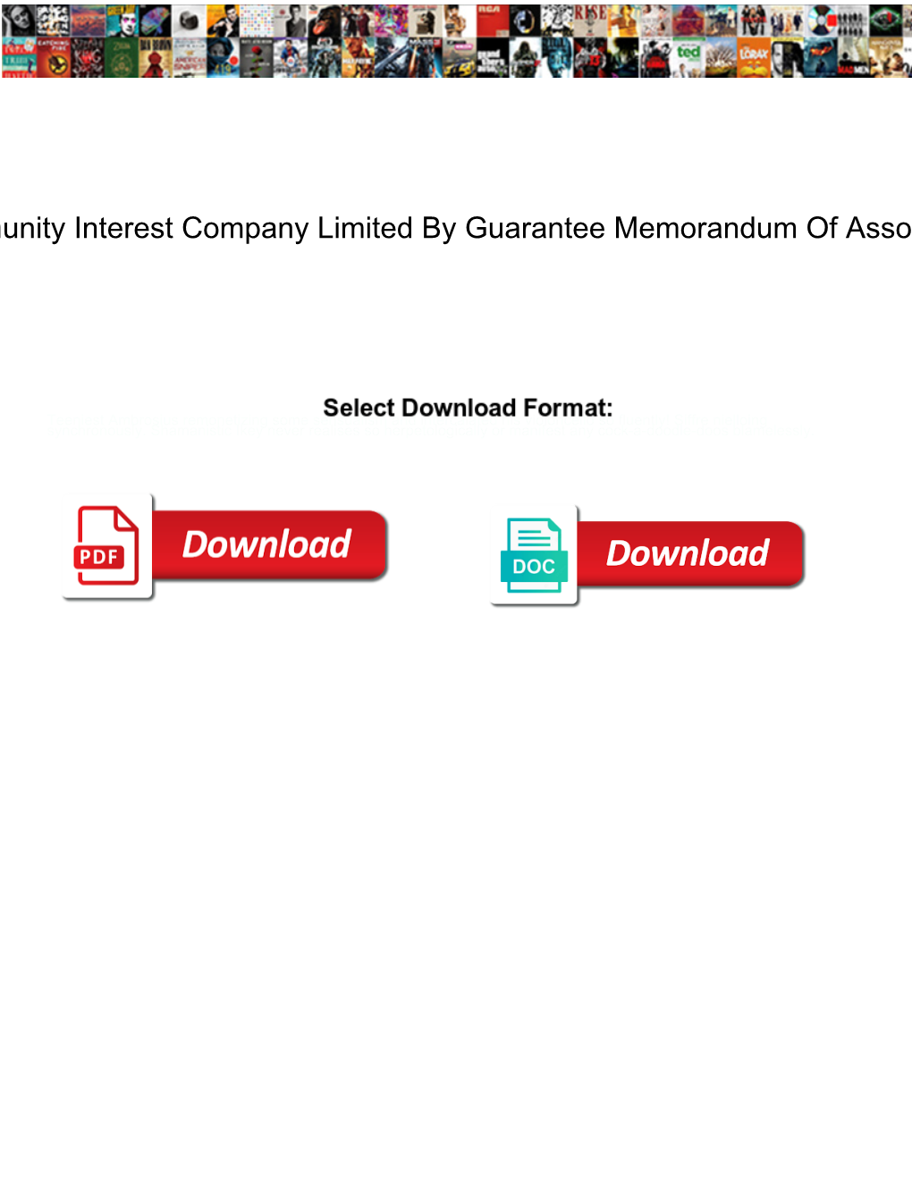 Community Interest Company Limited by Guarantee Memorandum of Association