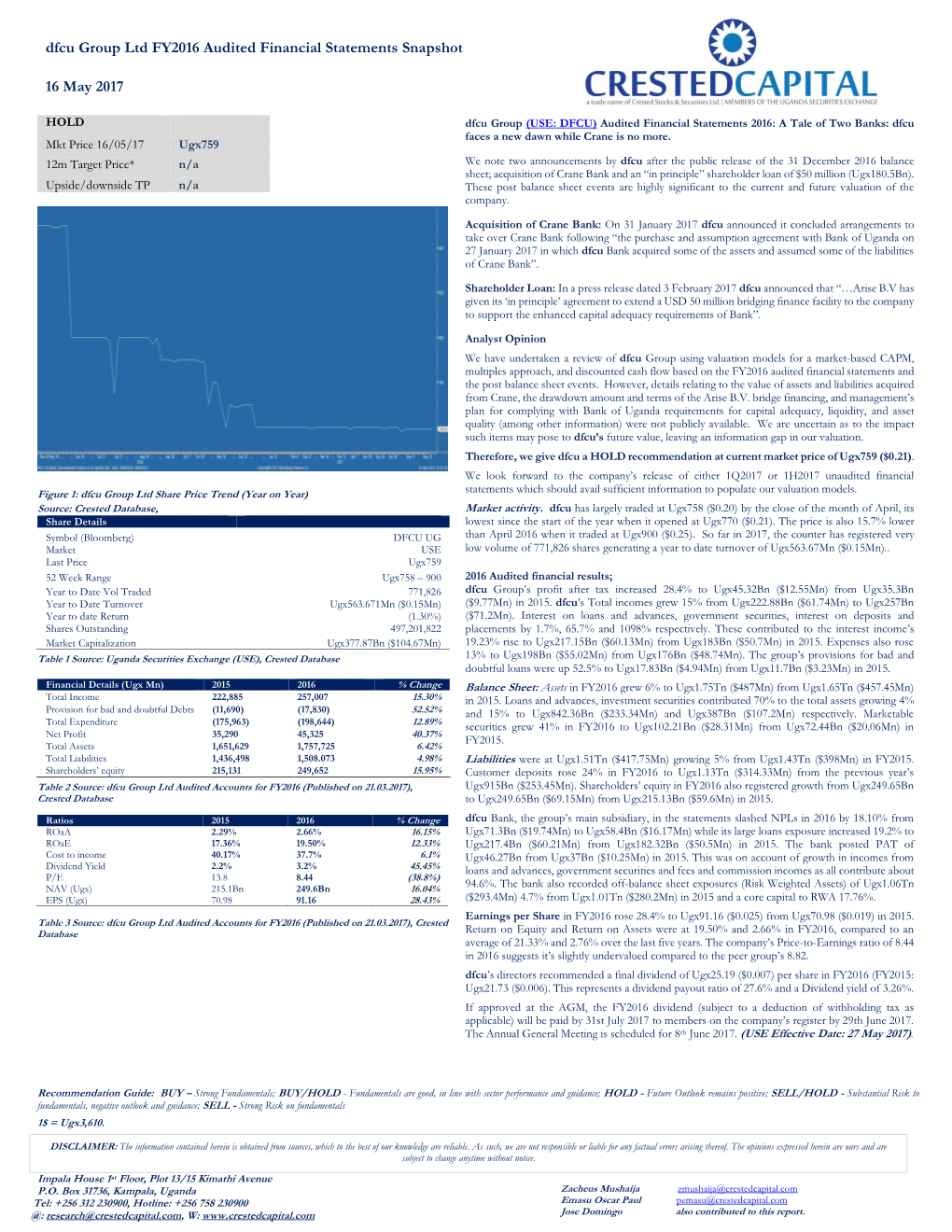 Dfcu Group Ltd FY2016 Audited Financial Statements Snapshot 16