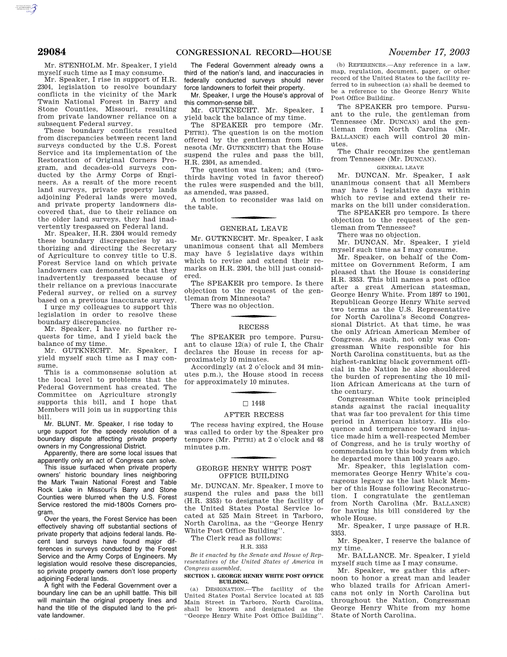 CONGRESSIONAL RECORD—HOUSE November 17, 2003 Mr