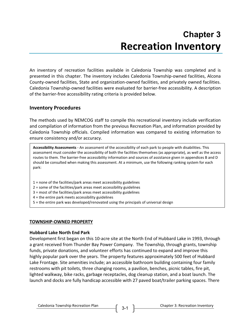 Recreation Inventory