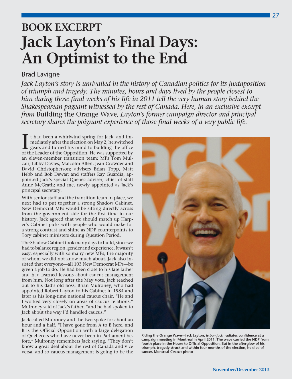 Jack Layton's Final Days