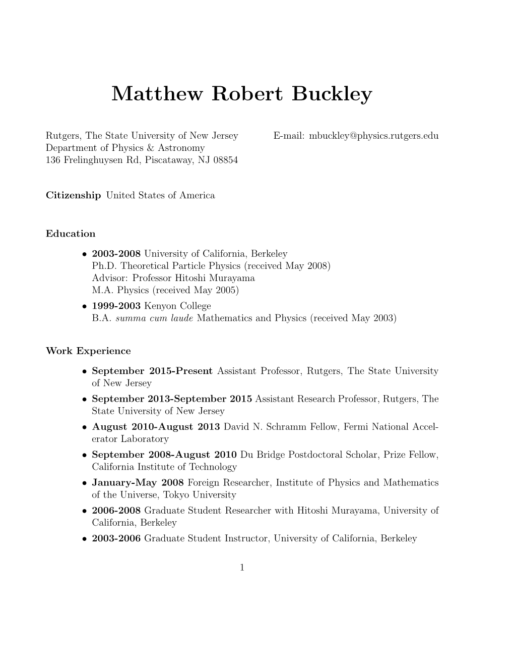 Matthew Robert Buckley