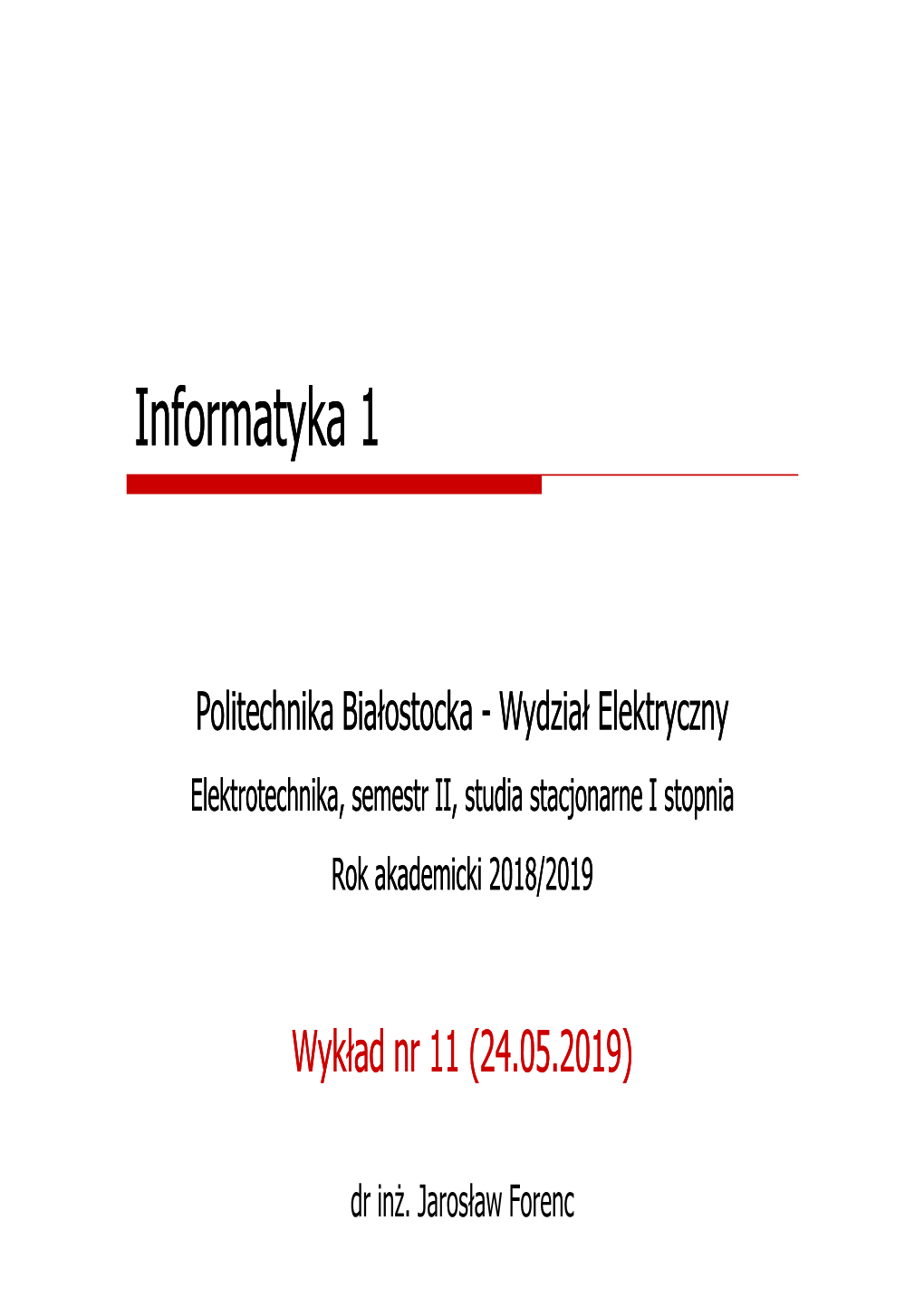 Informatyka 1